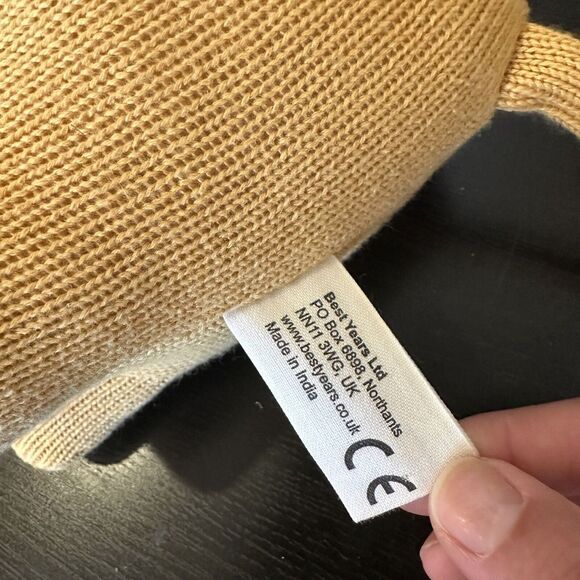 best years original by design Large Mustard Organic Cotton Elephant Soft Toy 11” - Picture 5 of 7